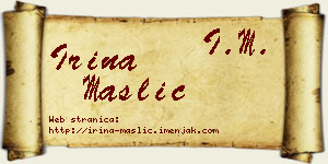 Irina Maslić vizit kartica